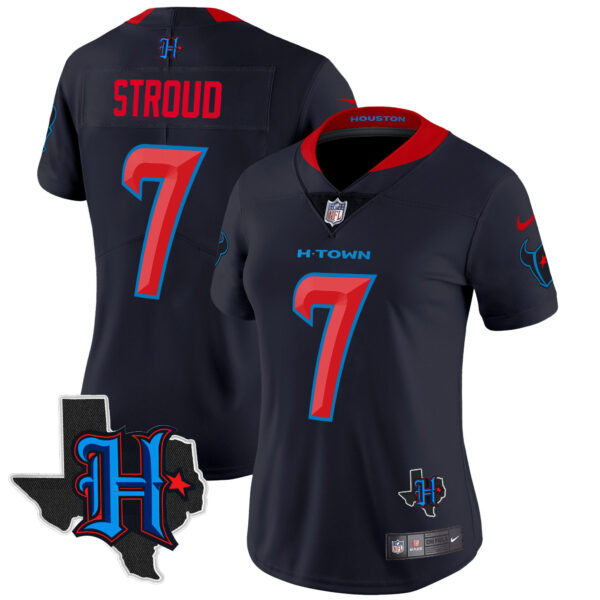 Women's Houston Texans 2024 Texas Patch Vapor Limited Jersey V2 - All Stitched - Image 10
