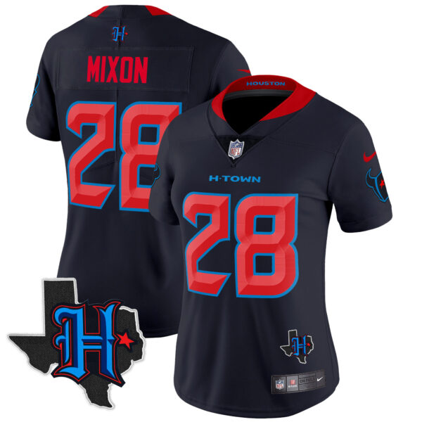Women's Houston Texans 2024 Texas Patch Vapor Limited Jersey V2 - All Stitched - Image 12