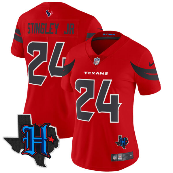 Women's Houston Texans 2024 Texas Patch Vapor Limited Jersey V2 - All Stitched - Image 23