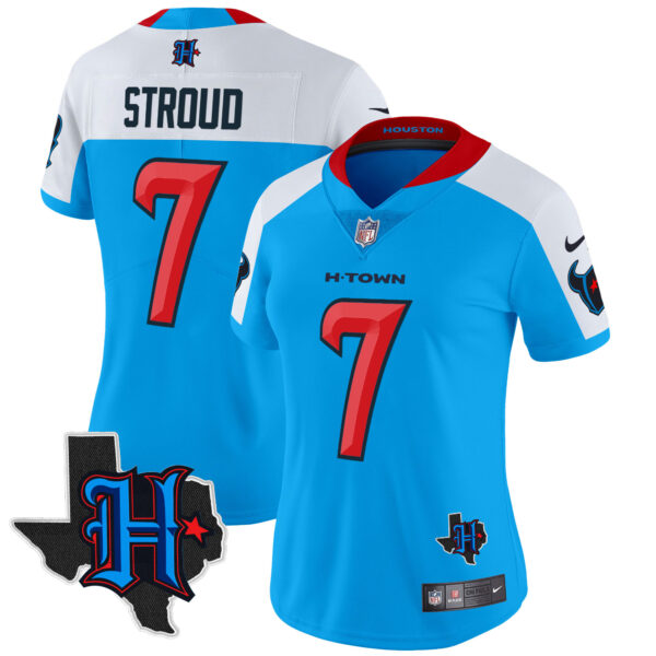Women's Houston Texans 2024 Texas Patch Vapor Limited Jersey V2 - All Stitched - Image 37