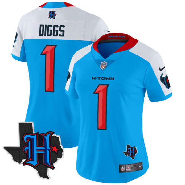 Women's Houston Texans 2024 Texas Patch Vapor Limited Jersey V2 - All Stitched - Image 38
