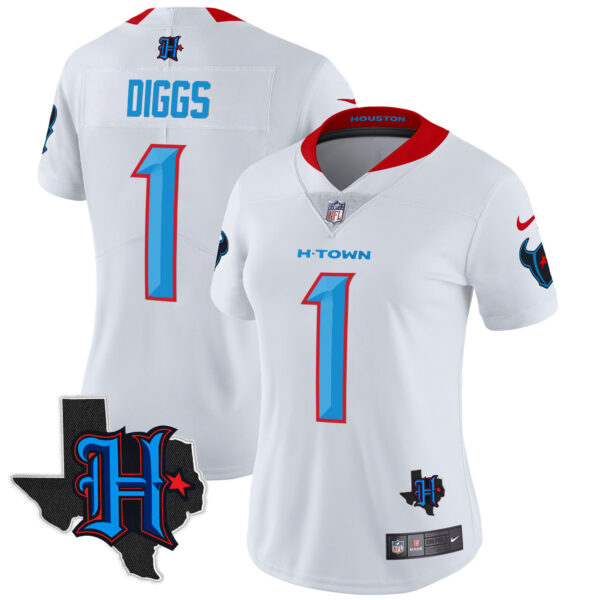 Women's Houston Texans 2024 Texas Patch Vapor Limited Jersey V2 - All Stitched - Image 56