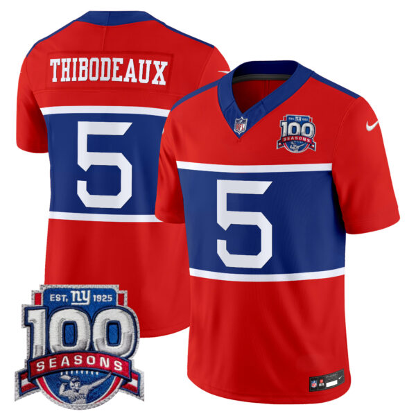 Men's New York Giants 'Century Red' 100th Season Commemorative Vapor Jersey - All Stitched - Image 16