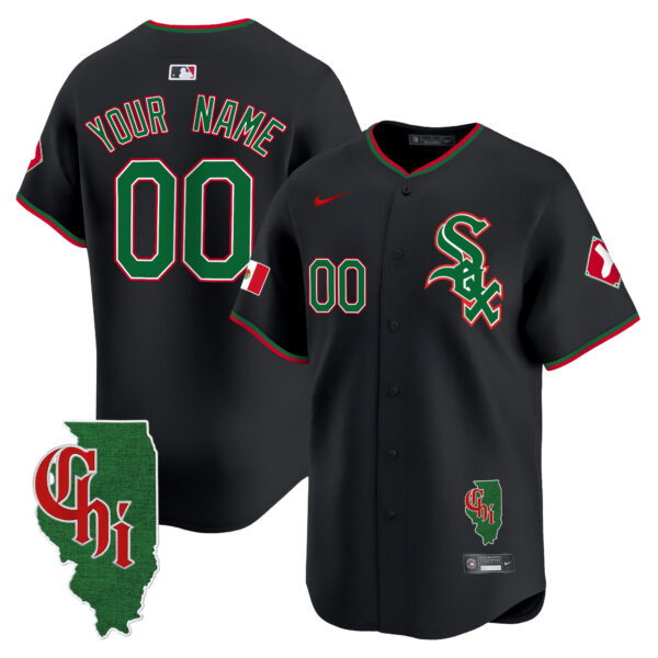 Chicago White Sox Mexico Vapor Premier Limited Custom Jersey - Illinois Patch - All Stitched - Image 3