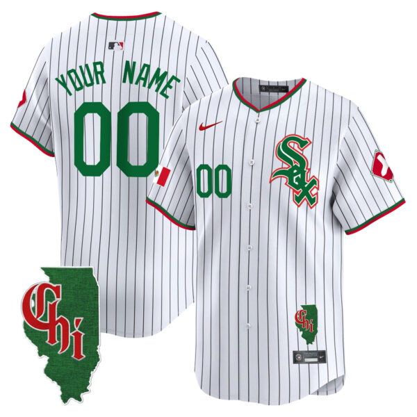 Chicago White Sox Mexico Vapor Premier Limited Custom Jersey - Illinois Patch - All Stitched - Image 6