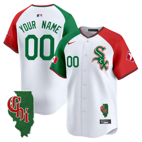 Chicago White Sox Mexico Vapor Premier Limited Custom Jersey - Illinois Patch - All Stitched
