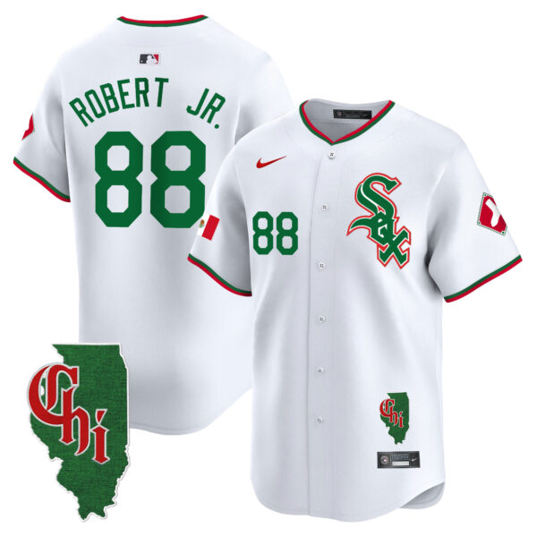 Men's Chicago White Sox Mexico Vapor Premier Limited Jersey - Illinois Patch - All Stitched - Image 8