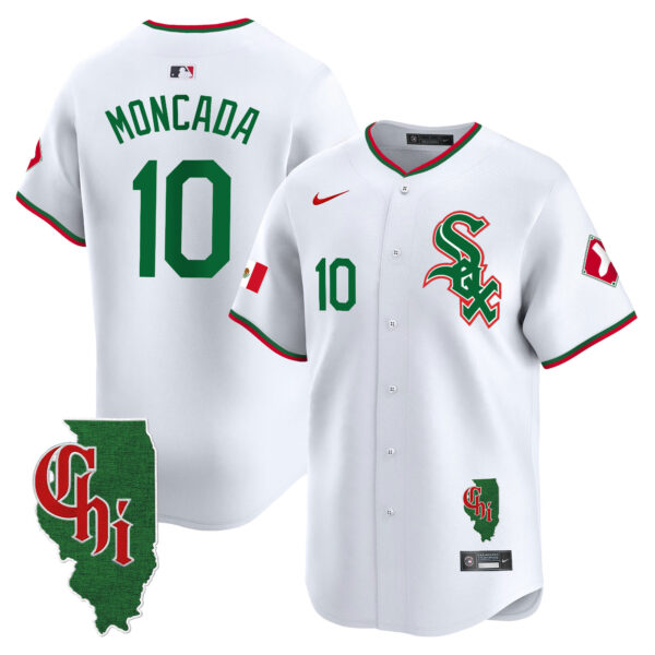 Men's Chicago White Sox Mexico Vapor Premier Limited Jersey - Illinois Patch - All Stitched - Image 9