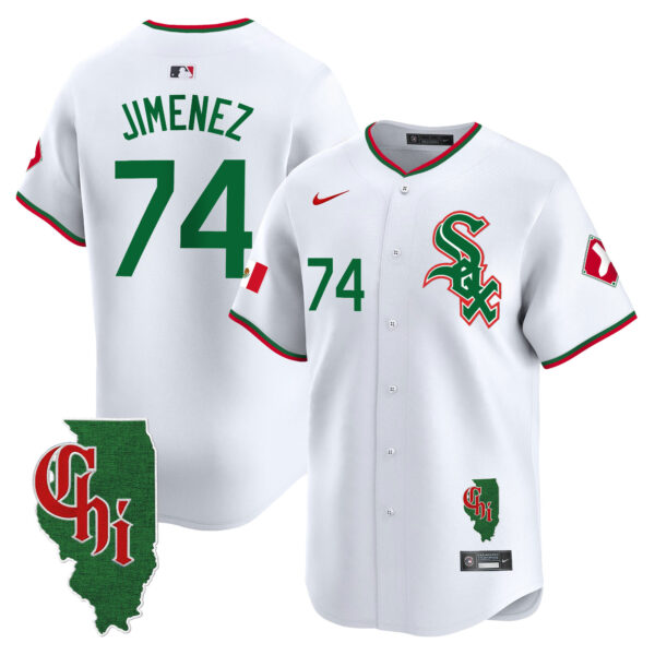Men's Chicago White Sox Mexico Vapor Premier Limited Jersey - Illinois Patch - All Stitched - Image 10
