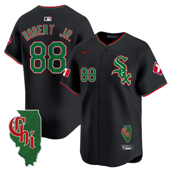 Men's Chicago White Sox Mexico Vapor Premier Limited Jersey - Illinois Patch - All Stitched - Image 15