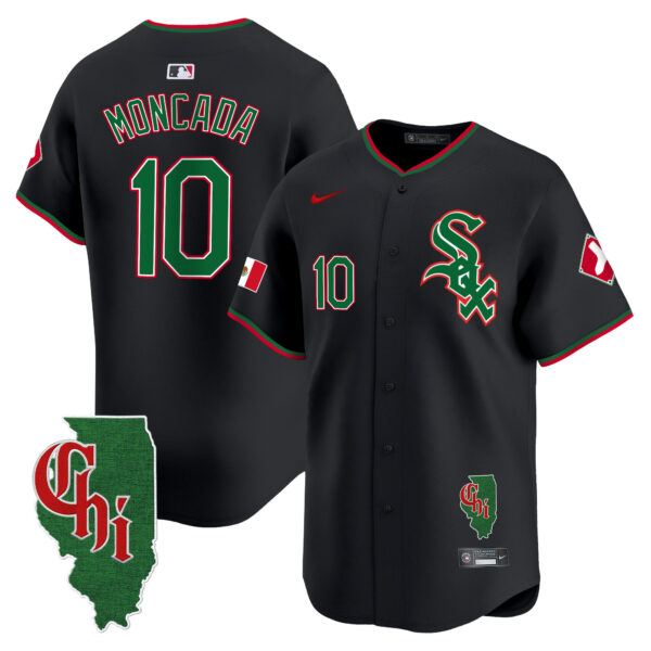 Men's Chicago White Sox Mexico Vapor Premier Limited Jersey - Illinois Patch - All Stitched - Image 16