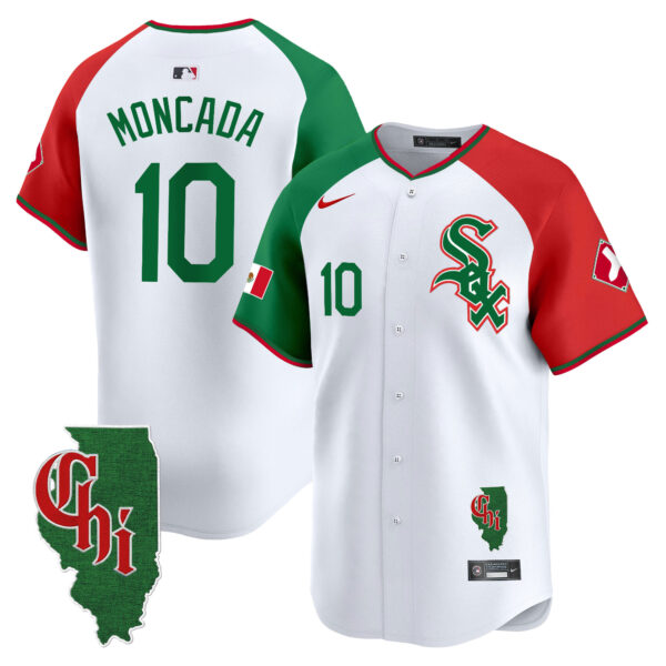 Men's Chicago White Sox Mexico Vapor Premier Limited Jersey - Illinois Patch - All Stitched - Image 2