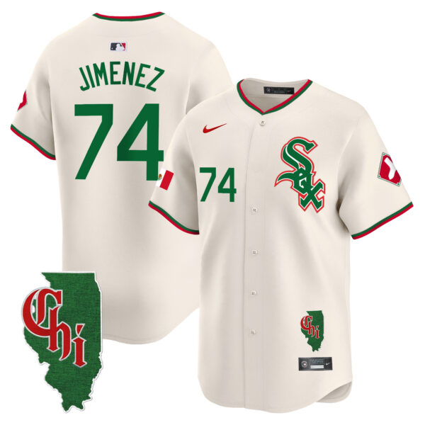 Men's Chicago White Sox Mexico Vapor Premier Limited Jersey - Illinois Patch - All Stitched - Image 24