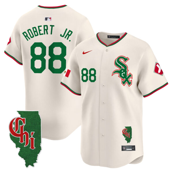 Men's Chicago White Sox Mexico Vapor Premier Limited Jersey - Illinois Patch - All Stitched - Image 22
