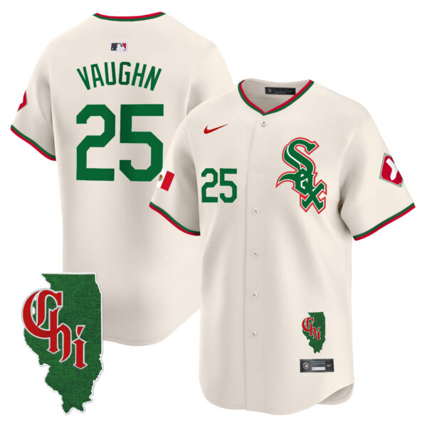 Men's Chicago White Sox Mexico Vapor Premier Limited Jersey - Illinois Patch - All Stitched - Image 25