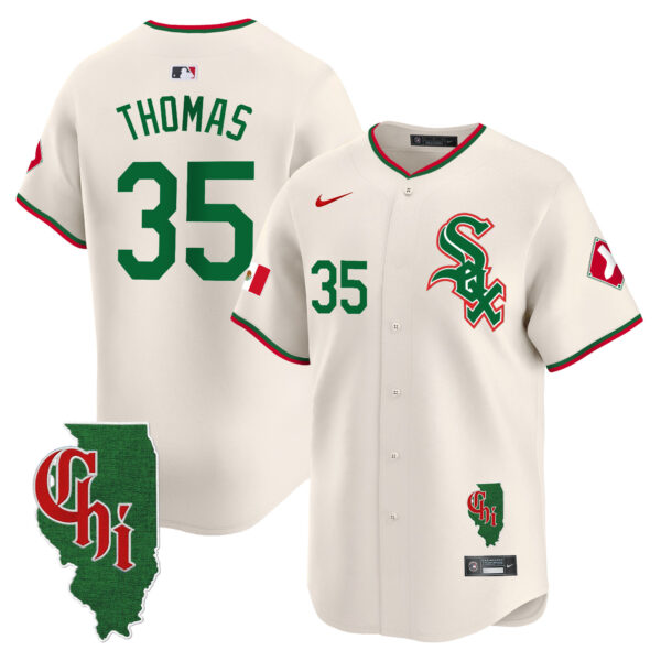 Men's Chicago White Sox Mexico Vapor Premier Limited Jersey - Illinois Patch - All Stitched - Image 26
