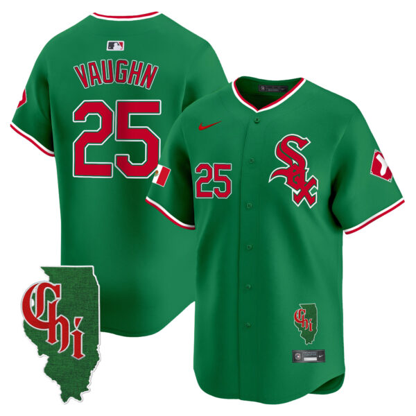 Men's Chicago White Sox Mexico Vapor Premier Limited Jersey - Illinois Patch - All Stitched - Image 32