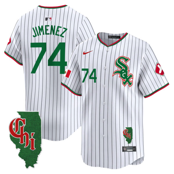 Men's Chicago White Sox Mexico Vapor Premier Limited Jersey - Illinois Patch - All Stitched - Image 38