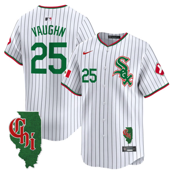 Men's Chicago White Sox Mexico Vapor Premier Limited Jersey - Illinois Patch - All Stitched - Image 39