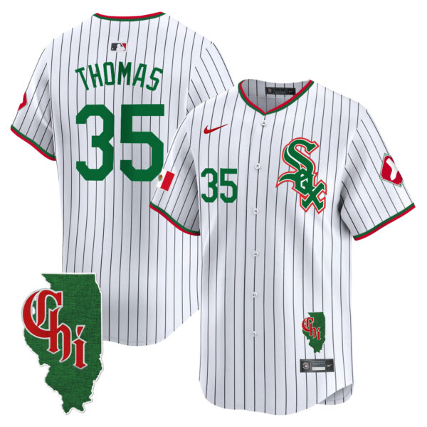 Men's Chicago White Sox Mexico Vapor Premier Limited Jersey - Illinois Patch - All Stitched - Image 40