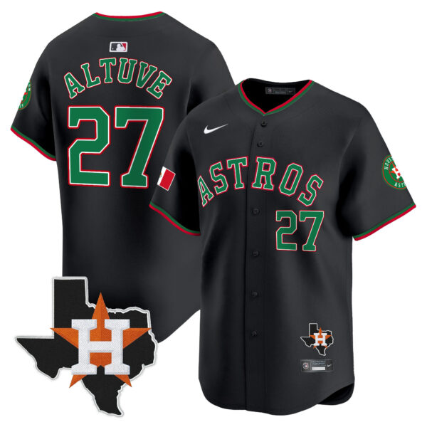 Men's Astros Mexico Texas Patch Vapor Premier Limited Jersey V4 - All Stitched - Image 3