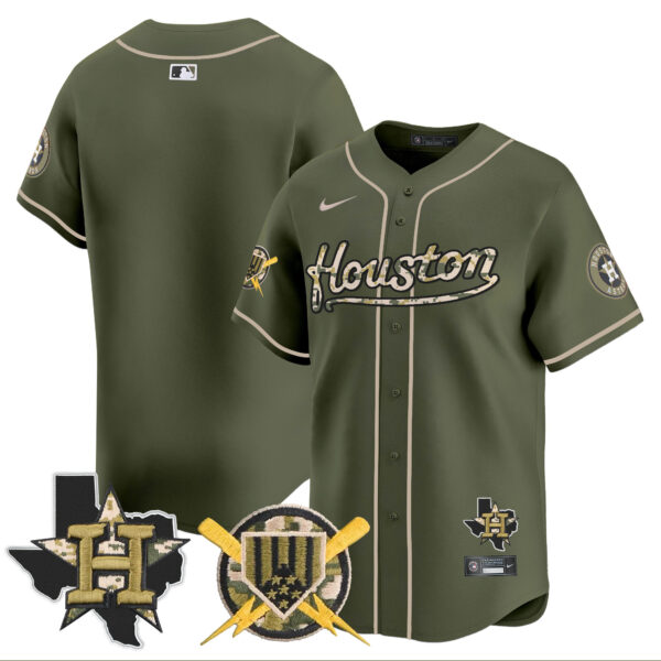 Men's Astros Armed Forces Day Vapor Premier Limited Jersey - All Stitched - Image 8