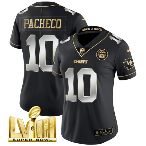 Women's Chiefs Super Bowl LVIII & Back 2 Back Patch Vapor Jersey V5 - All Stitched - Image 4