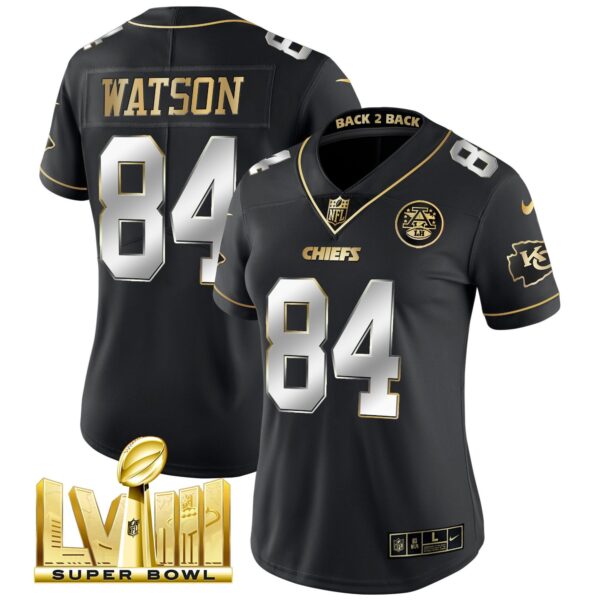 Women's Chiefs Super Bowl LVIII & Back 2 Back Patch Vapor Jersey V5 - All Stitched - Image 5