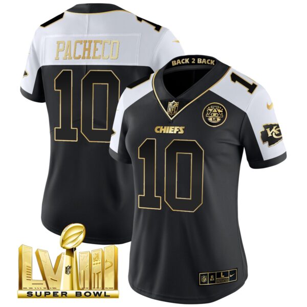 Women's Chiefs Super Bowl LVIII & Back 2 Back Patch Vapor Jersey V5 - All Stitched - Image 25