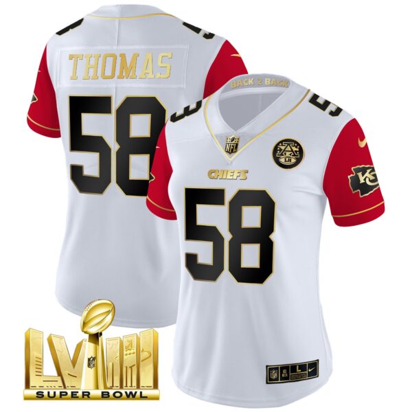 Women's Chiefs Super Bowl LVIII & Back 2 Back Patch Vapor Jersey V5 - All Stitched - Image 38