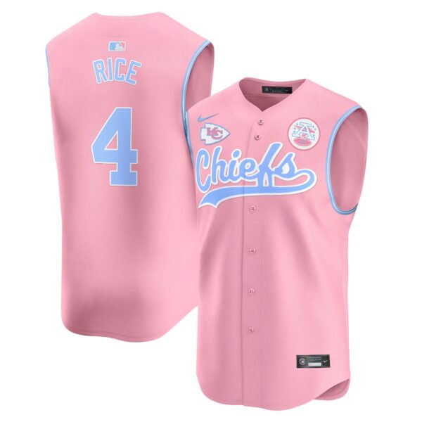 Unisex Chiefs Taylor Swift Bubblegum Pink Vapor Premier Sleeveless Jersey - All Stitched - Image 8