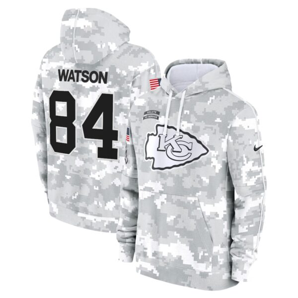 Kansas City Chiefs 2024 Salute to Service Fleece Pullover Hoodie - All Stitched - Image 5