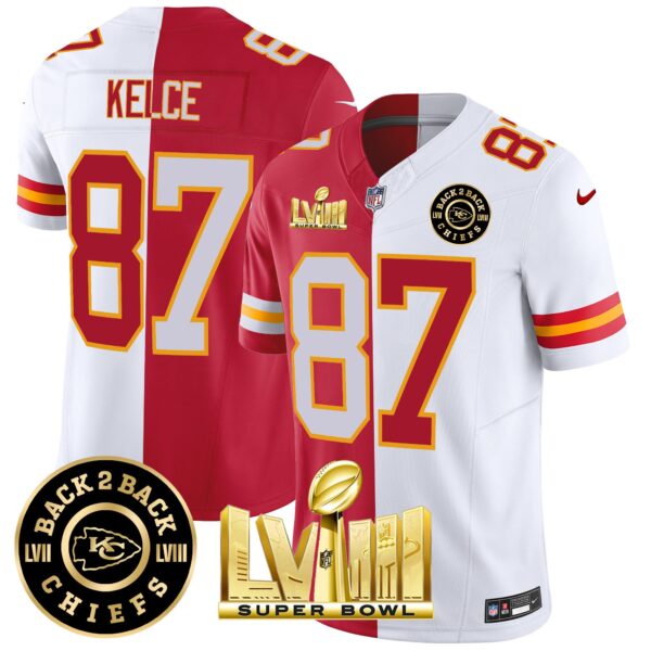 Men's Chiefs Super Bowl LVIII & Back 2 Back Patch Vapor Jersey V4 - All Stitched - Image 30