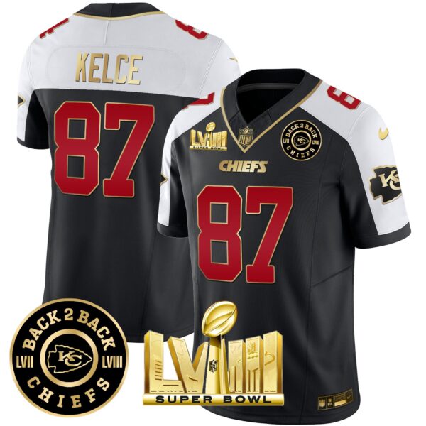 Men's Chiefs Super Bowl LVIII & Back 2 Back Patch Vapor Jersey V3 - All Stitched - Image 2