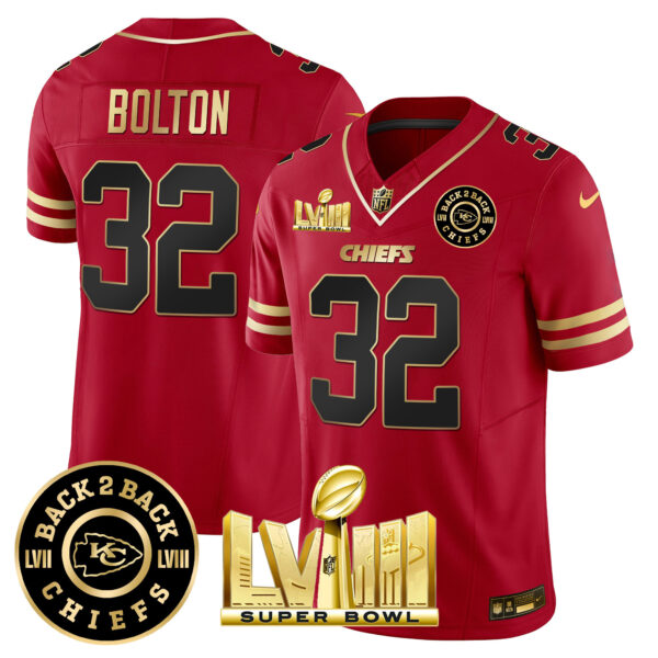 Men's Chiefs Super Bowl LVIII & Back 2 Back Patch Vapor Jersey V3 - All Stitched - Image 20