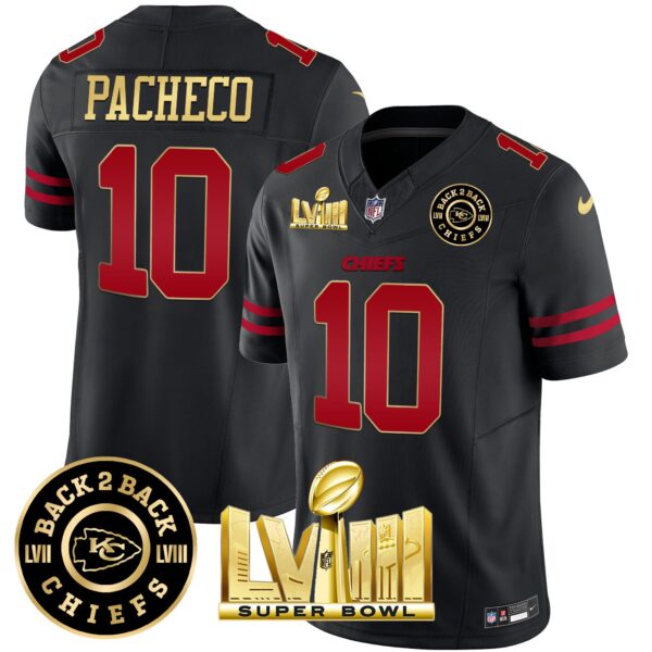 Men's Chiefs Super Bowl LVIII & Back 2 Back Patch Vapor Jersey V3 - All Stitched - Image 32