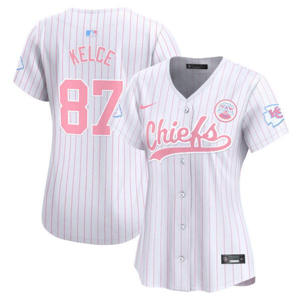 Women's Chiefs Bubblegum Pink Vapor Premier Limited Jersey - All Stitched - Image 30