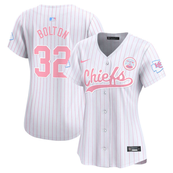 Women's Chiefs Bubblegum Pink Vapor Premier Limited Jersey - All Stitched - Image 31