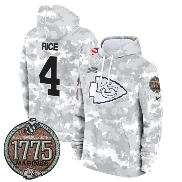 Men's Chiefs 2024 Salute to Service Establishment Year Patch Fleece Pullover Hoodie - All Stitched - Image 7
