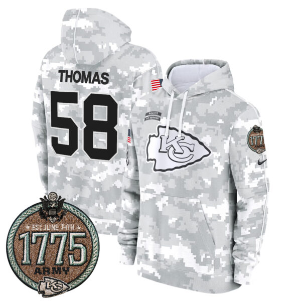 Men's Chiefs 2024 Salute to Service Establishment Year Patch Fleece Pullover Hoodie - All Stitched - Image 11
